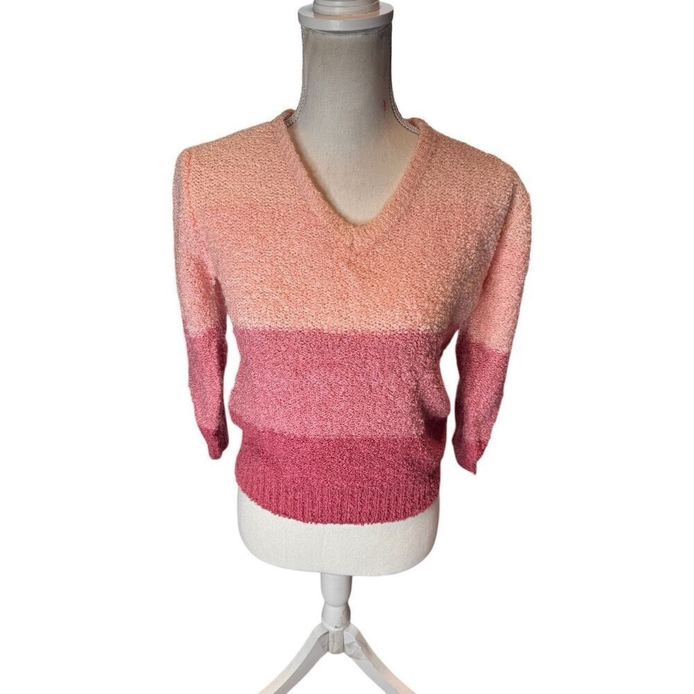 Vintage Diane Von Furstenberg Striped Puff Sleeve Ombré Pinks True Vintage MP